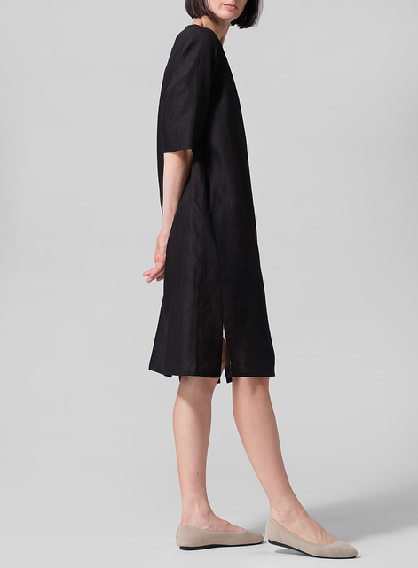 Linen Half Sleeve Dress