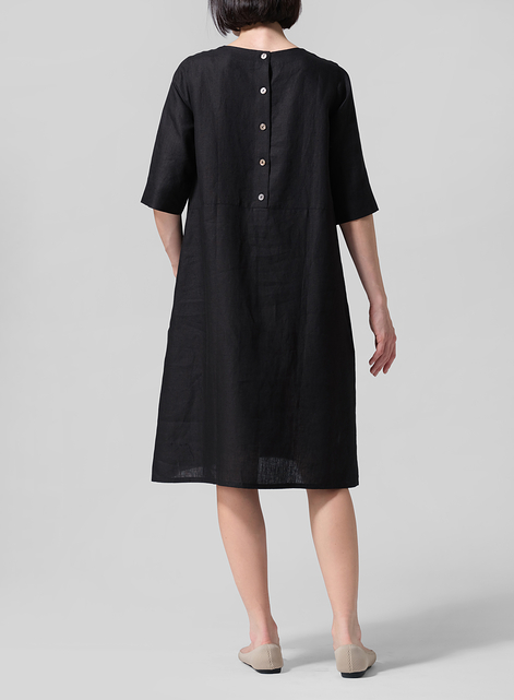 Linen Half Sleeve Dress