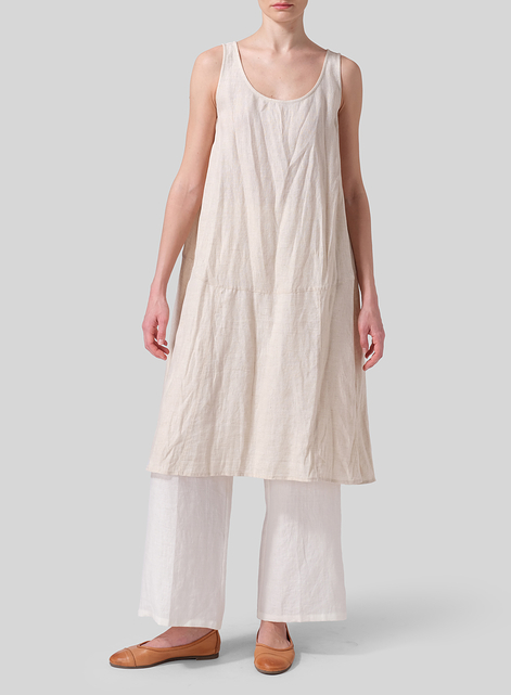 Linen A-line Scoop Neck Tunic