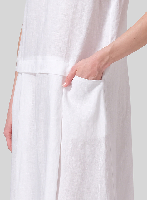 Linen Short Sleeves A-Line Dress