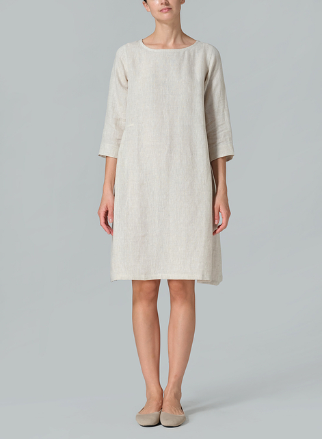Linen Mid-Length Dress