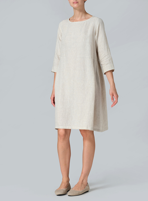 Linen Mid-Length Dress