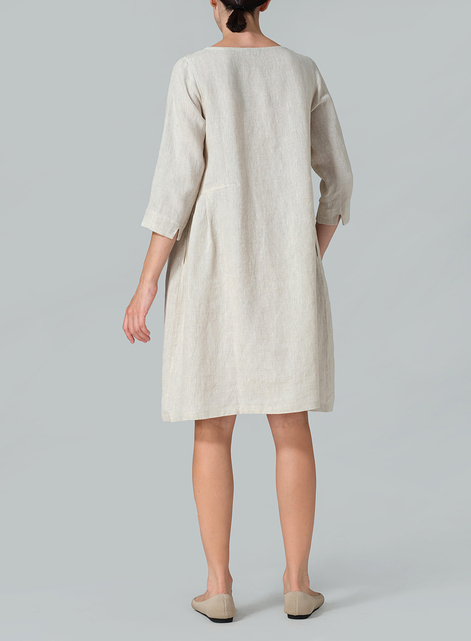 Linen Mid-Length Dress