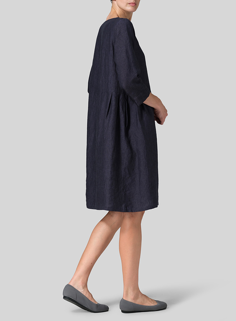 Linen Mid-Length Dress
