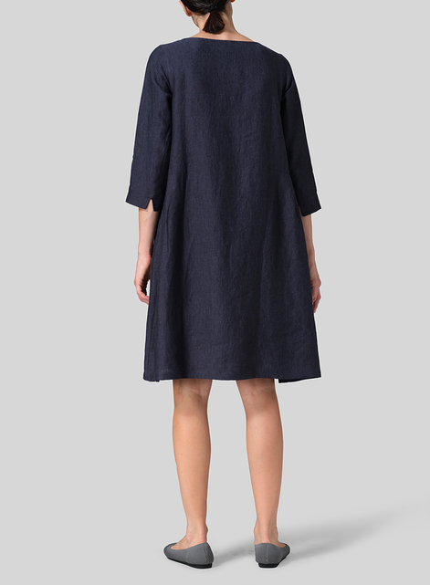 Linen Mid-Length Dress