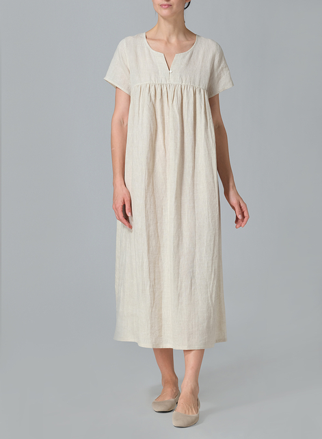 black sleeveless linen dress Royal Toscana Linen Dress in Black main image 1