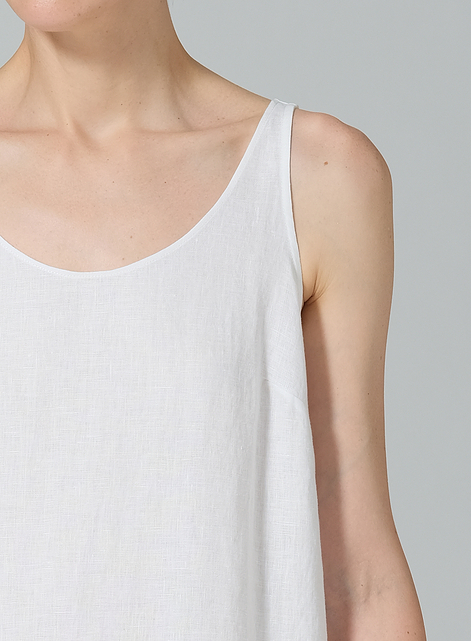 Linen A-line Cut Long Dress