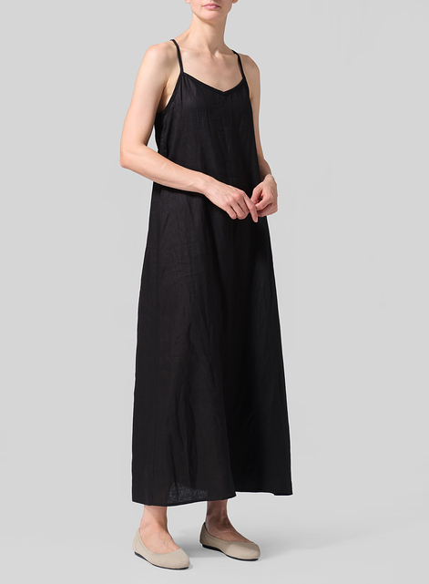 Linen A-shape Slip-In Dress