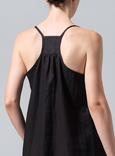 Linen A-shape Slip-In Dress