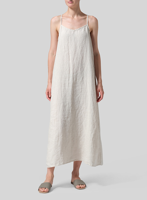 Linen A-shape Slip-In Dress