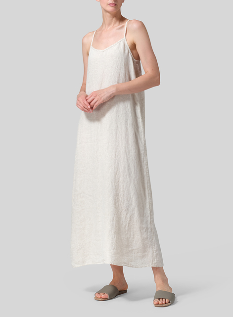 Linen A-shape Slip-In Dress