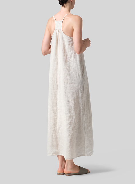 Linen A-shape Slip-In Dress