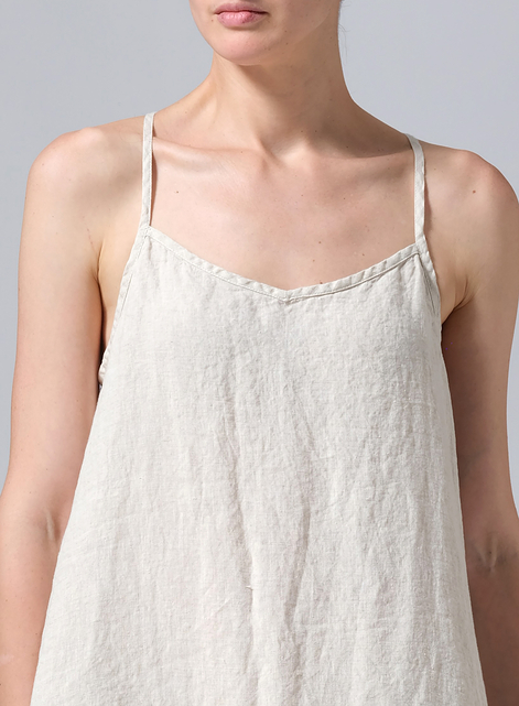 Linen A-shape Slip-In Dress