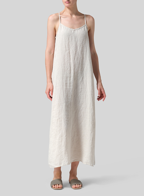 Linen A-shape Slip-In Dress