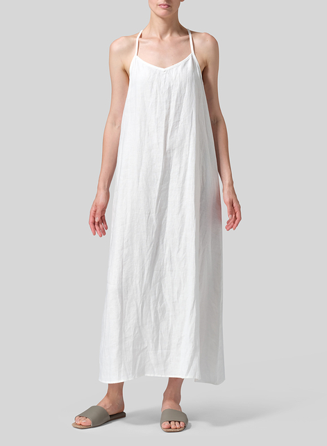 Linen A-shape Slip-In Dress