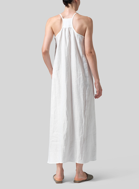 Linen A-shape Slip-In Dress