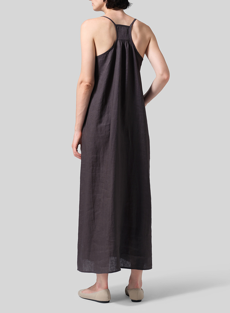 Linen A-shape Slip-In Dress