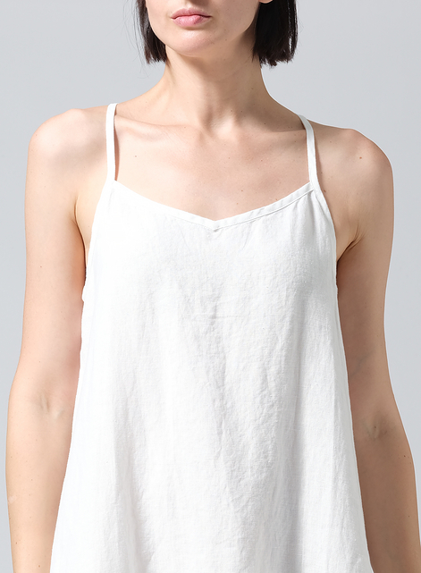 Linen A-shape Slip-In Midi Dress