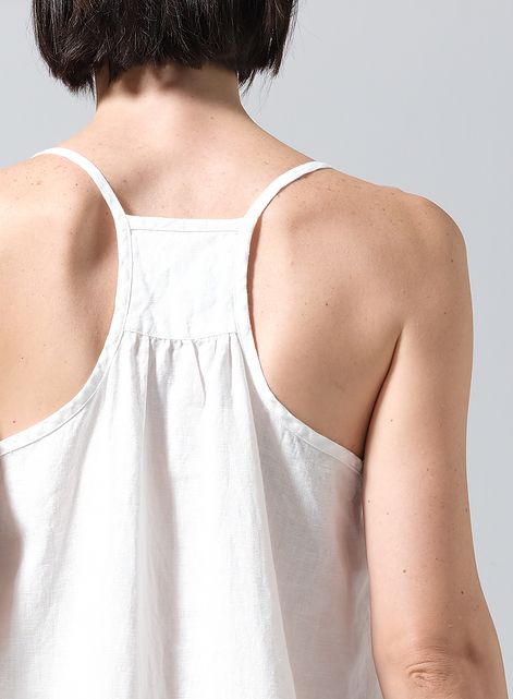 Linen A-shape Slip-In Midi Dress