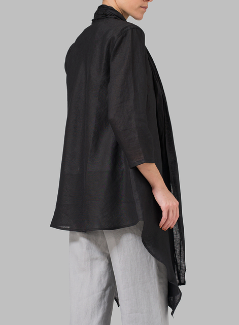 Linen Long Shawl-Collar Over Jacket