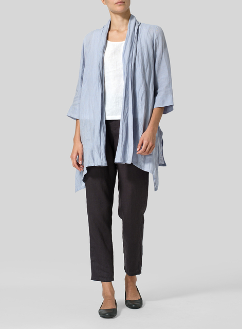 Linen Open Front Jacket