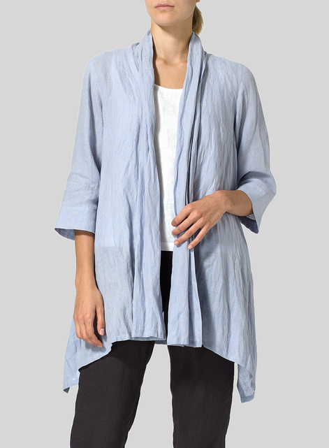 Linen Open Front Jacket