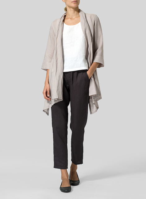 Linen Open Front Jacket