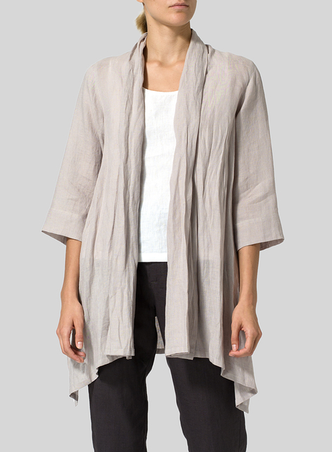Linen Open Front Jacket