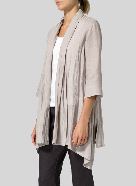Linen Open Front Jacket