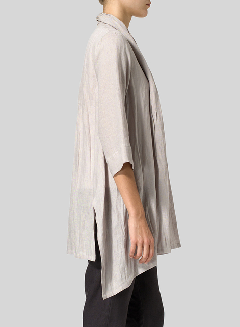 Linen Open Front Jacket