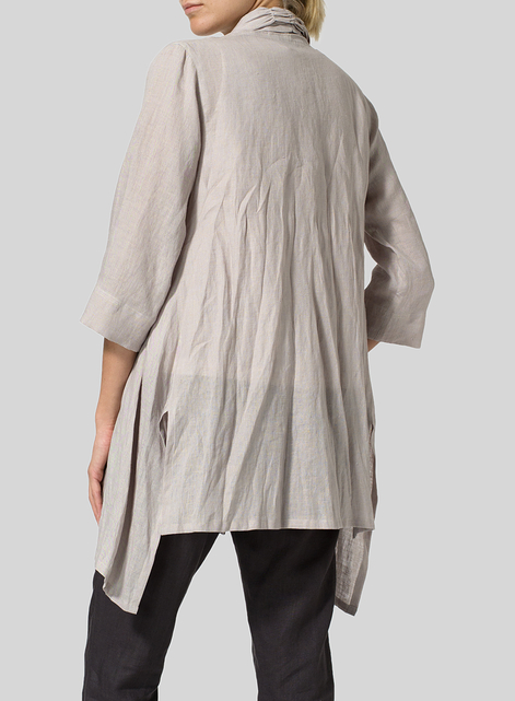 Linen Open Front Jacket