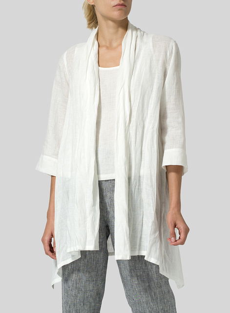 Linen Open Front Jacket
