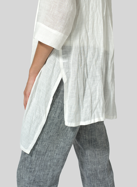 Linen Open Front Jacket