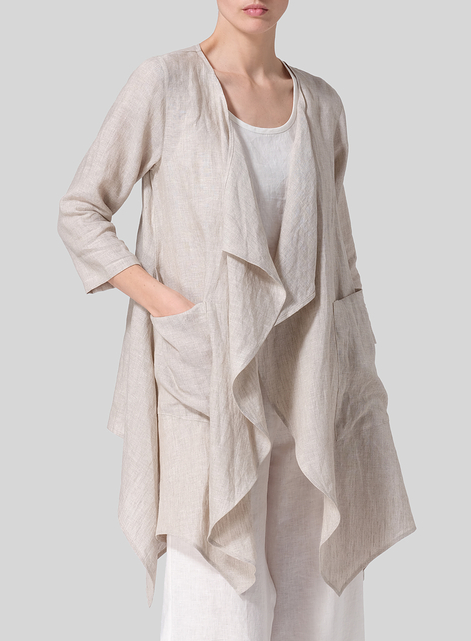 Linen Waterfall Open Jacket