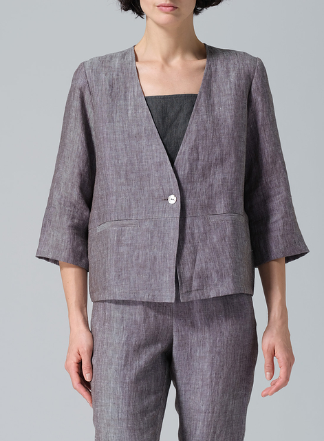 Linen Classic Single-Button Jacket