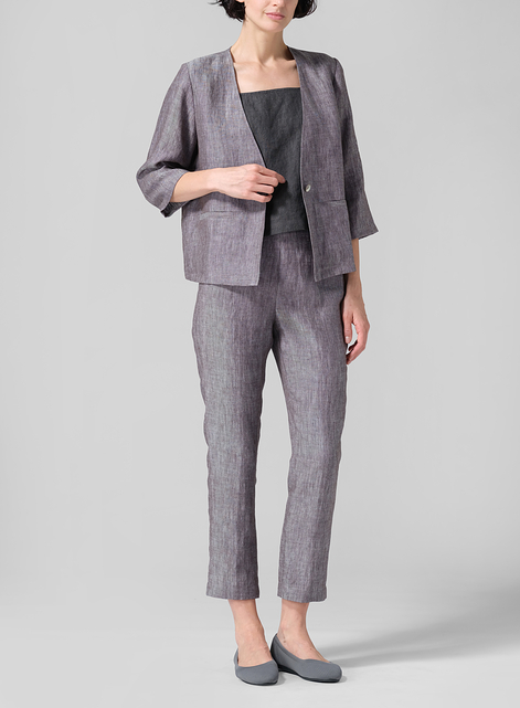 Linen Classic Single-Button Jacket