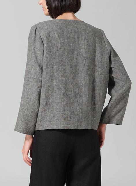 Linen Classic Single-Button Long Sleeves Jacket