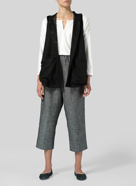 Linen Hooded Vest