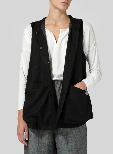 Linen Hooded Vest