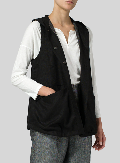 Linen Hooded Vest