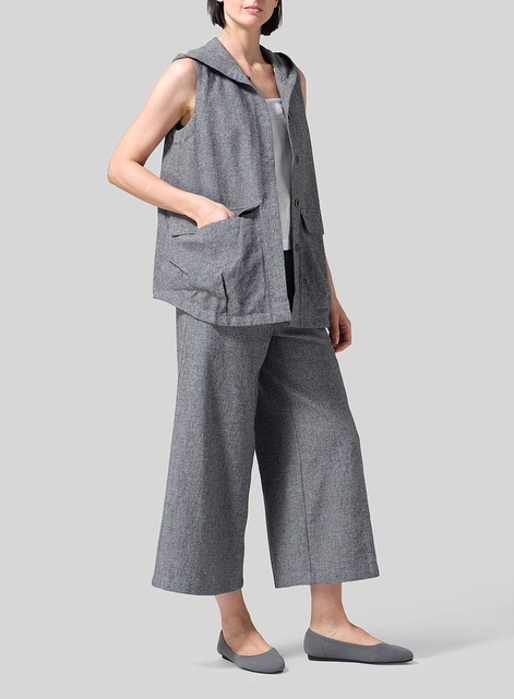 Linen Hooded Vest