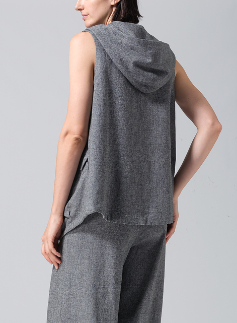 Linen Hooded Vest