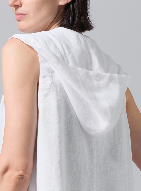 Linen Hooded Lightweight Vest