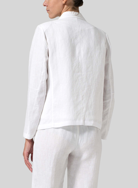 Linen Double-Breasted Cropped Blazer