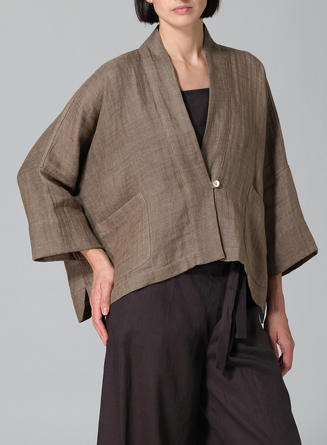 Medium Weight Linen Oversized Kimono Jacket