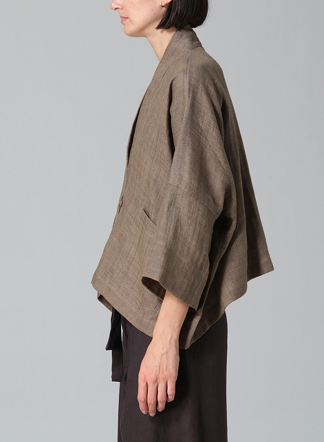 Medium Weight Linen Oversized Kimono Jacket