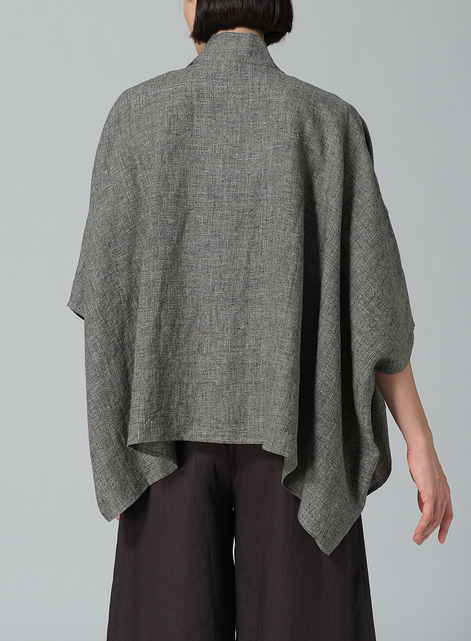 Linen Tie Rope Short Kimono Jacket