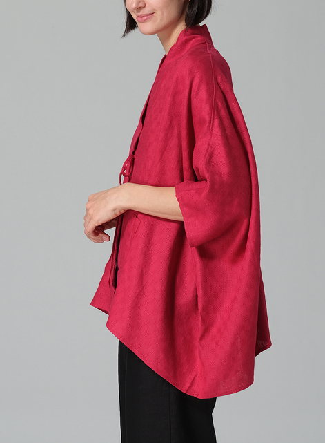 Linen Tie Rope Short Kimono Jacket