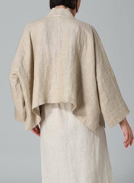 Medium Weight Linen Kimono Long Sleeve Jacket