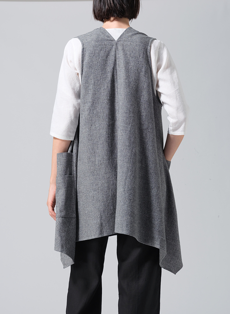Linen A-Line Mid-Length Vest